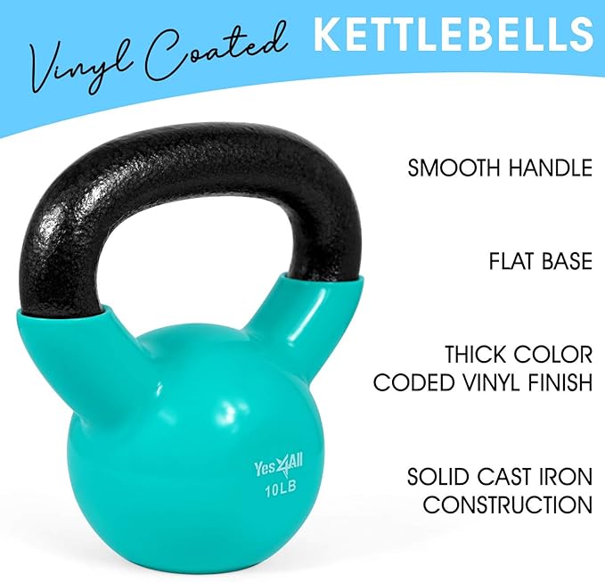 Yes4All Combo Kettlebells Vinyl Coated Weight Sets Great