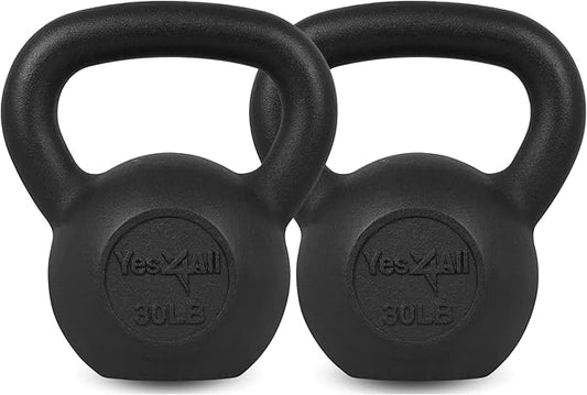 Yes4All Kettlebell Adjustable/Cast Iron/Protective Base Solid Smooth