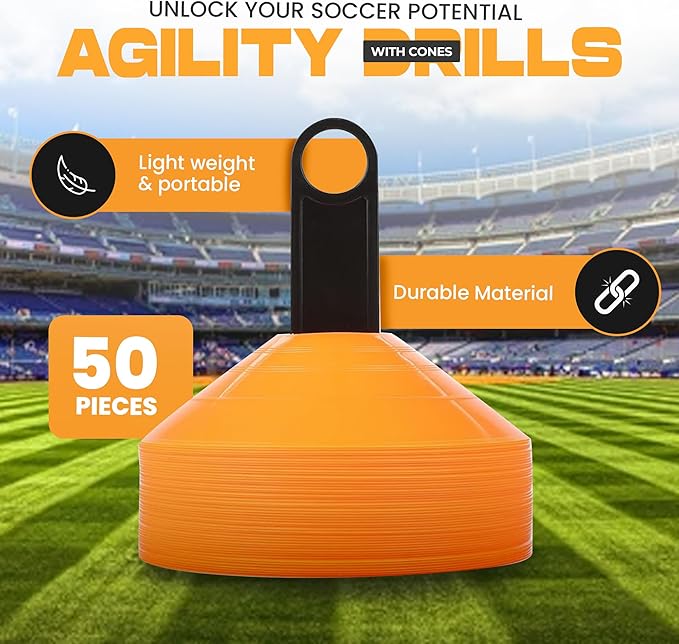 Soccer Disc Cones – Set of 50 Agility