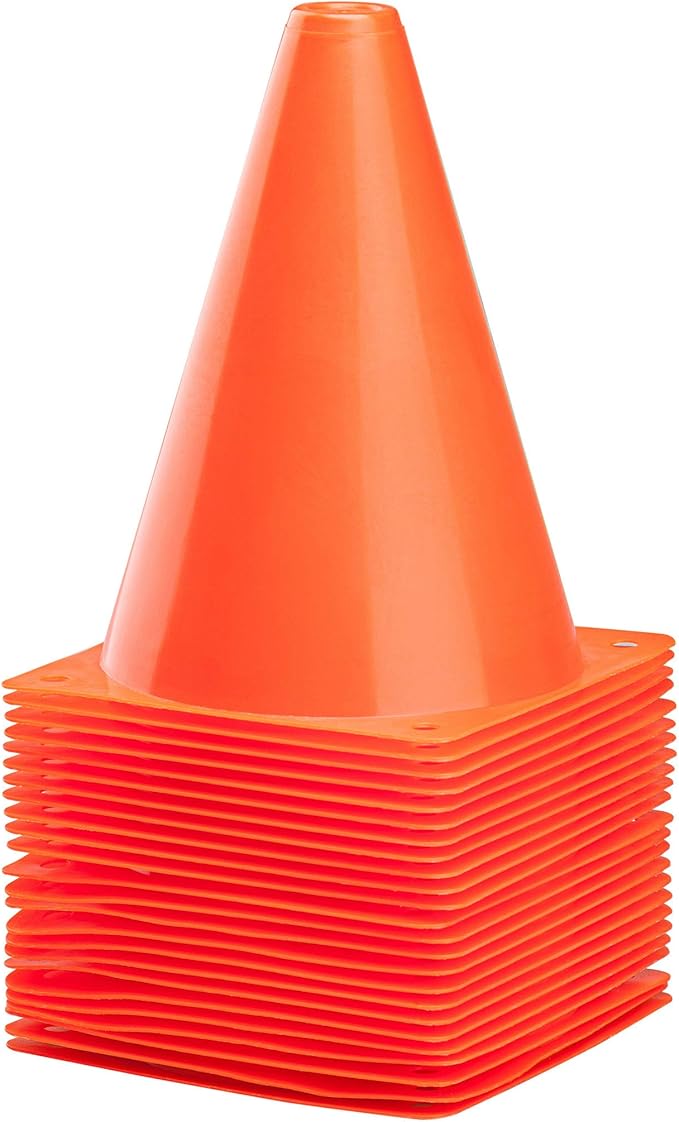 CARTMAN Plastic Training Cones (Set of 12/24 Pack 9" or 12/24 Pack 7" or 12/24 Pack
