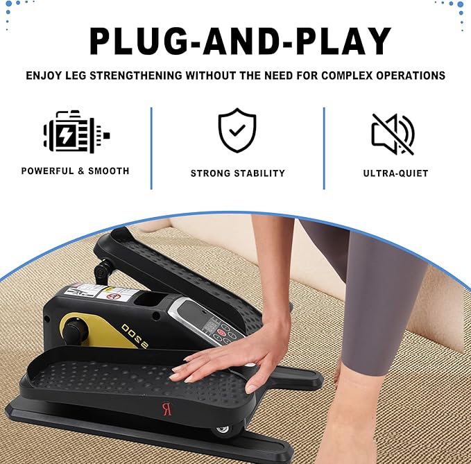 Under Desk Elliptical Elliptical Leg Exercisers for Seniors Quiet Portable Elliptical Machine Exerciser with Remote Control and 12 Adjustable speeds Pedal Exerciser