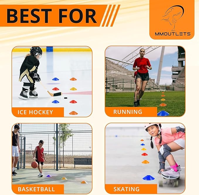 Soccer Cones for Drills with Mesh Bag & Strap-Flexible