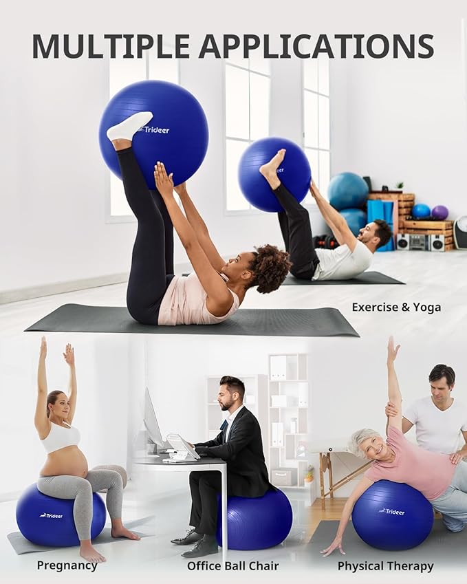 Trideer Yoga Ball Exercise Ball for Working Out 5 Sizes