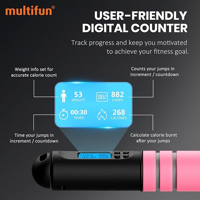 Jump Rope, multifun Speed Skipping Rope with Calorie