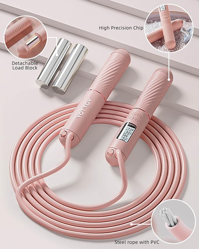 Cordless Jump Rope with Counter - Ropeless Jump 2 In 1 with