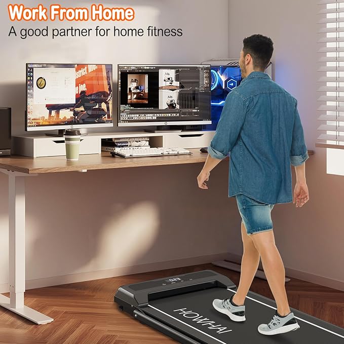 Treadmill with Incline, Walking Pad Foldable Treadmills for Home with 2.5HP, Speed 6.2-7.6MPH Walking Pad with Handle Bar, Remote Control and LED Display