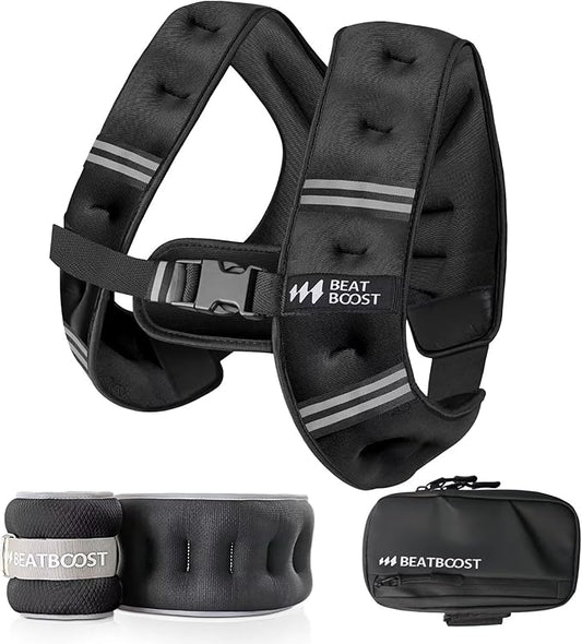 Weighted Vest for Women Men BeatBoost 5 10 15 20 25 30 lb Weight Vest with Ironsand for Walking Strength Training Running Workout