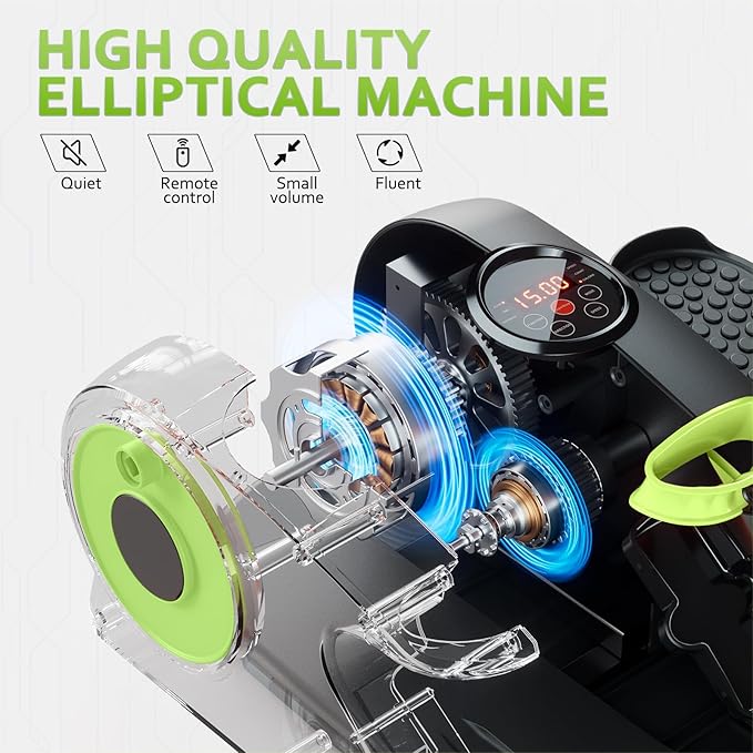 Under Desk Elliptical Machine, Ellipse Exerciser as Seen on TV for Seniors with Remote Control & 12 Adjustable Speeds, Elliptical Machine for Home