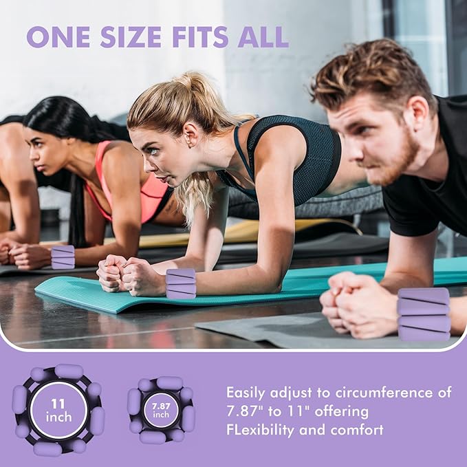 Wrist Weights, Ankle Weights for Women Men, Adjustable 2 (1LB (1LB Each)