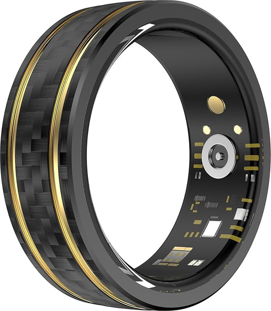 Smart Ring Heart Rate Monitor Blood Pressure Ring Sleep Tracker Fitness Ring Pedometer Step Counter Calories Fitness Tracker Waterproof Health Smart Rings for Men Women