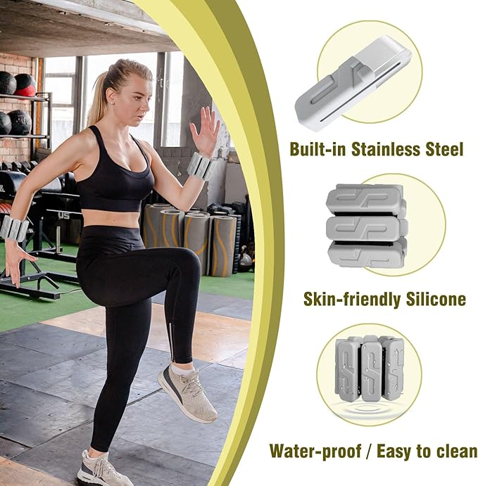Wrist Weights for Women & Men S-Streamline(1.1 lb 2 Total 1kg) Wearable