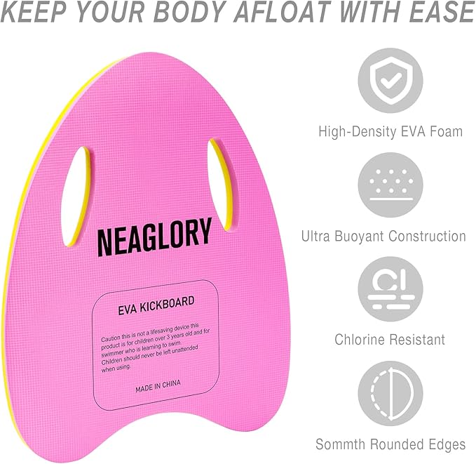 NEAGLORY 5-Piece Aquatic Exercise Set - Pool Fitness Equipment with Foam Water Dumbbell, Swim Kickboard, Pull Buoy, Aquatic Swim Belt