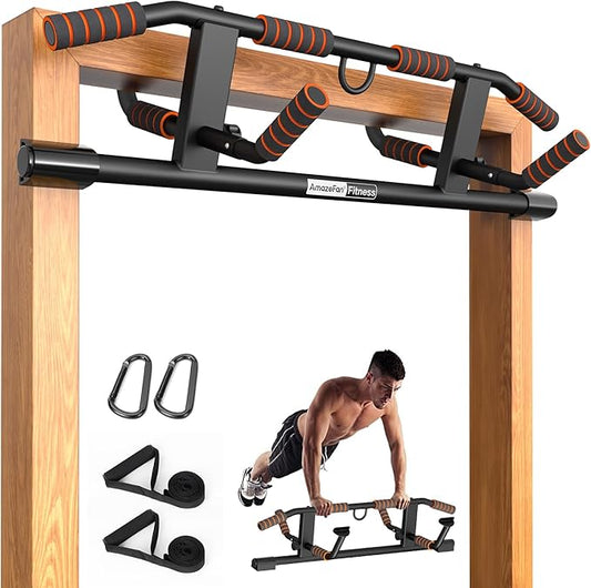 AmazeFan Pull Up Bar Doorway with Ergonomic Grip 2024 Upgrade