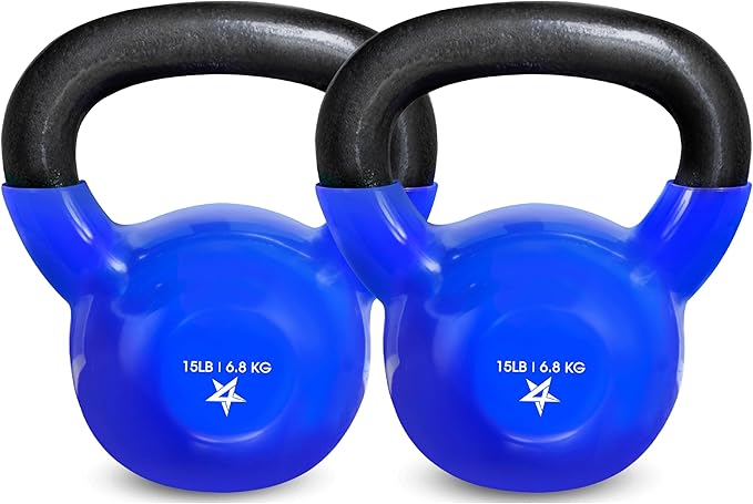 Yes4All 5-65lbs Kettlebells Vinyl Coated Cast Iron