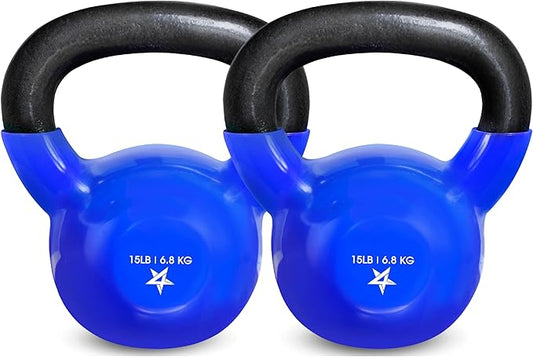 Yes4All 5-65lbs Kettlebells Vinyl Coated Cast Iron