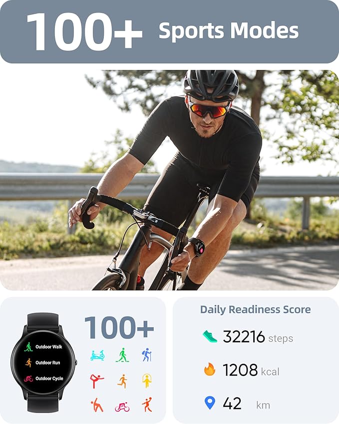 Parsonver Fitness Tracker Bundle with Round Smart Watch, 2-Pack