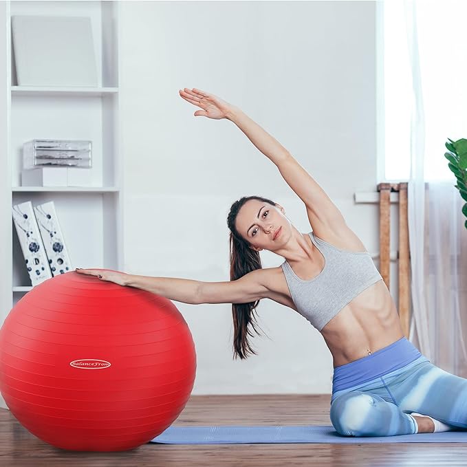 Anti-Burst and Slip Resistant Exercise Ball Yoga Ball 2,000-Pound Capacity,