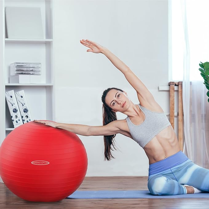 Anti-Burst and Slip Resistant Exercise Ball Yoga Ball 2,000-Pound Capacity,