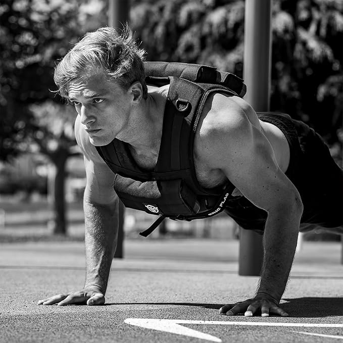 Weighted Vest - 40 lb Adjustable Weight Vest for Men & Women - Ideal for Crossfit, Calisthenics, Running & Walking - Comfortable, Durable, Breathable - Includes Removable Weights