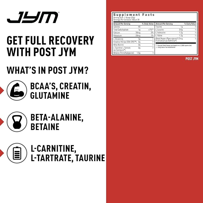 Post JYM Active Matrix - Post-Workout with BCAA's, Glutamine, Creatine HCL, Beta-Alanine, and More JYM Supplement Science Fruit Punch, 30 Servings