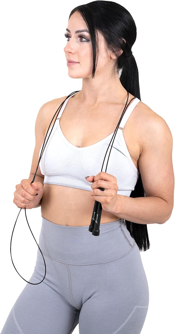 ProsourceFit Speed Jump Rope 10’ Adjustable Length, Super Fast Turning for Cardio, Boxing