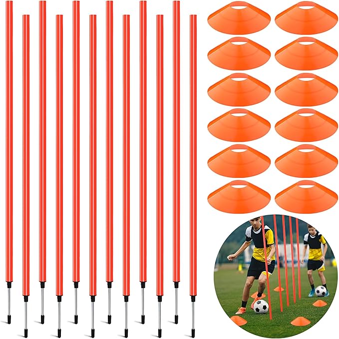 Leyndo 28 Pcs 6ft Agility Training Poles Agility