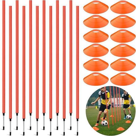 Leyndo 28 Pcs 6ft Agility Training Poles Agility