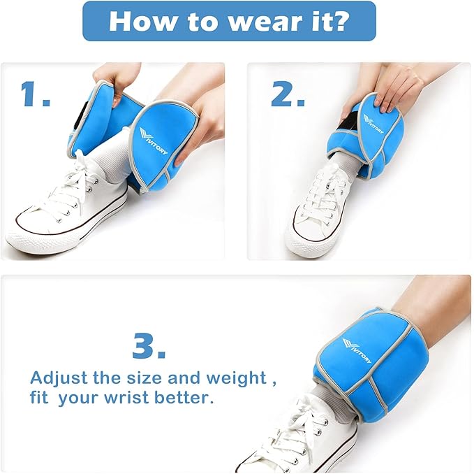 Vivitory Adjustable Ankle Weights for Women & Men 2 to 10 Lbs,