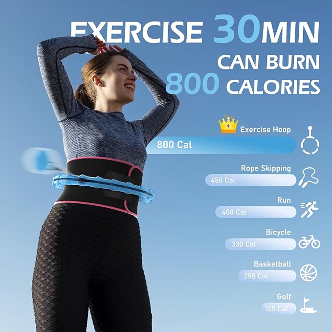 Weighted Hula Circle for Adults Weight Loss 51 Inch 27 Detachable