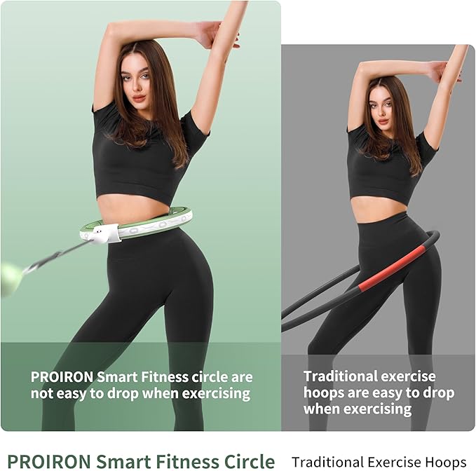 Upgraded Silent Hoop Weighted Workout Hoop for Weight Loss