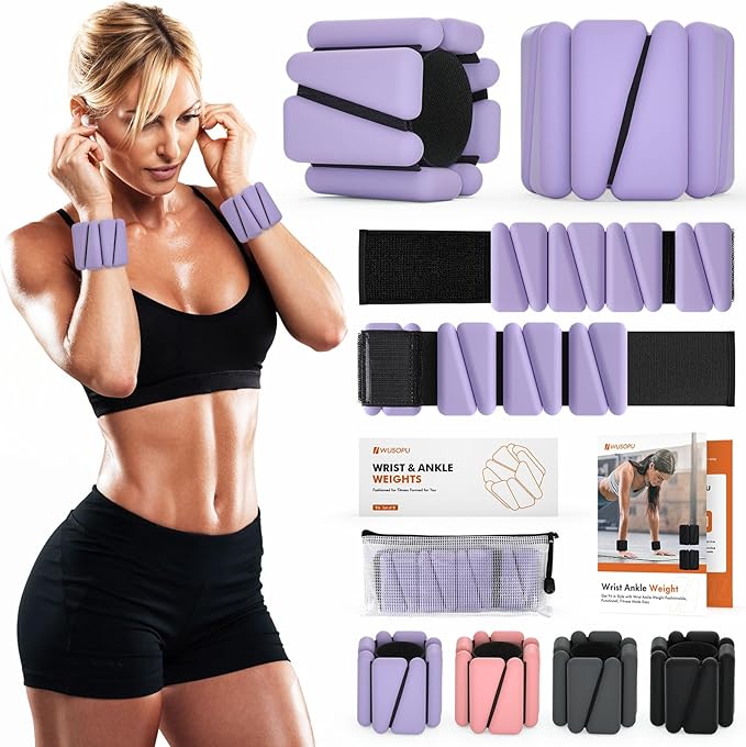 Wrist Weights, Ankle Weights for Women Men, Adjustable 2 (1LB (1LB Each)