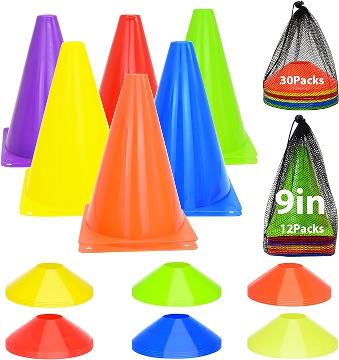 Soccer Cones Set 84/42Pcs 7"/9" 7"/9" Cones