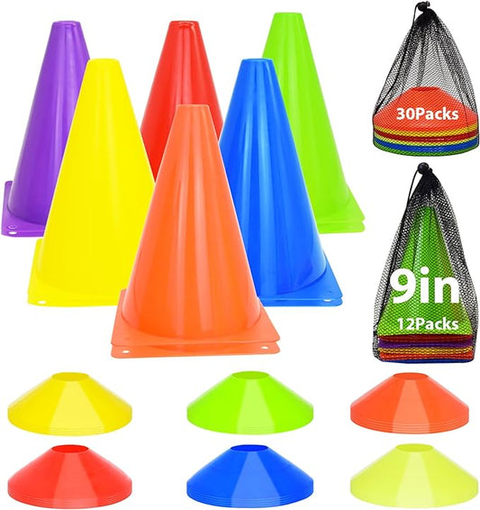 Soccer Cones Set 84/42Pcs 7"/9" 7"/9" Cones