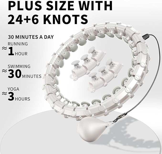 KJP Smart Weighted Fit Hoop Plus Size 30 Knots 2 in 1 Adjustable