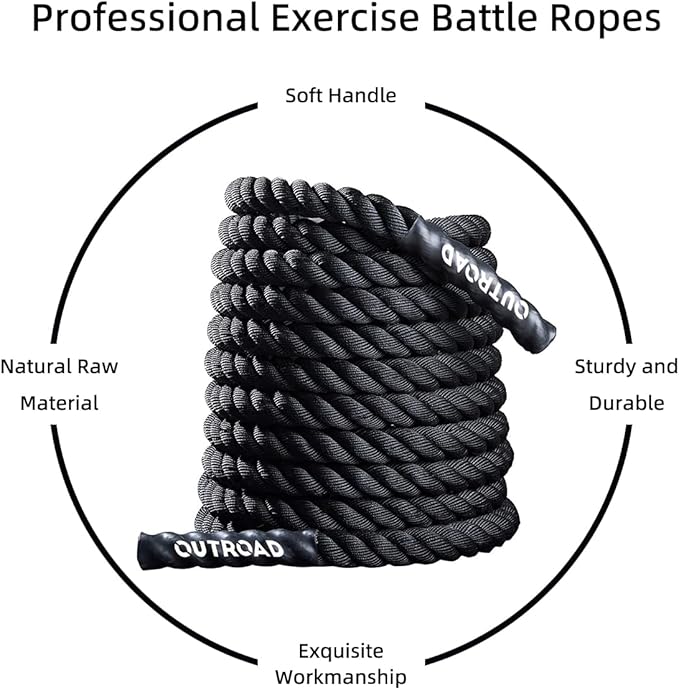 Outroad Battle Rope 1.5" Diameter 30ft Poly