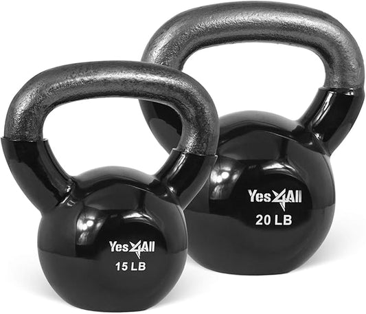 Yes4All Combo Kettlebells Vinyl Coated Weight Sets Great