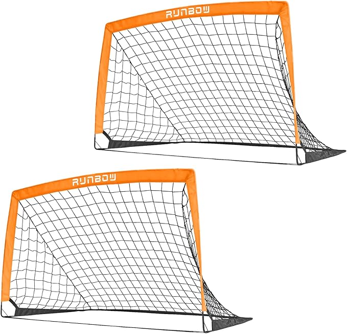 RUNBOW Portable Kids Soccer Goal for Backyard Set 2 Practice 6x4FT, 5x3FT, 5x3FT, 4x3FT 4x3FT Multiple