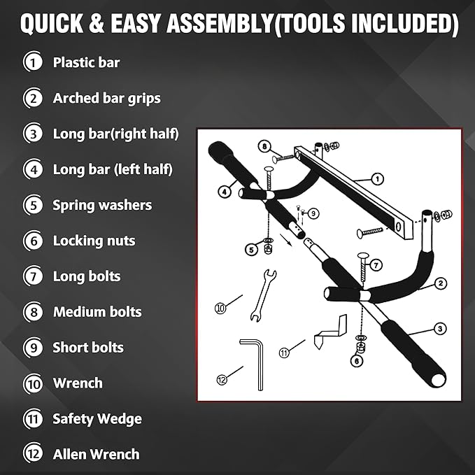 TOPOKO Upgrade Pull Up Bar for Doorway - Max Capacity 440 lbs, Portable Upper Body Workout Bar for Strength Training