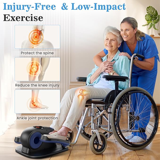 Under Desk Elliptical Machine, Ellipse Exerciser as Seen on TV for Seniors with Remote Control & 12 Adjustable Speeds, Elliptical Machine for Home