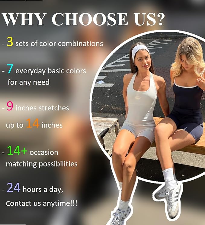 Tobeffect Headbands for Women Non Slip Trendy Womens Headbands 7PCS Elastic Hair Bands for Women's Hair Black Gray White Headbnd