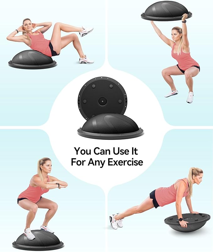 nonogo Half Balance Ball Trainer with Resistance Bands & Small Exercise Ball, Stability Ball for Core Strength, Full Body Workout, Yoga, Fitness, Physical Therapy