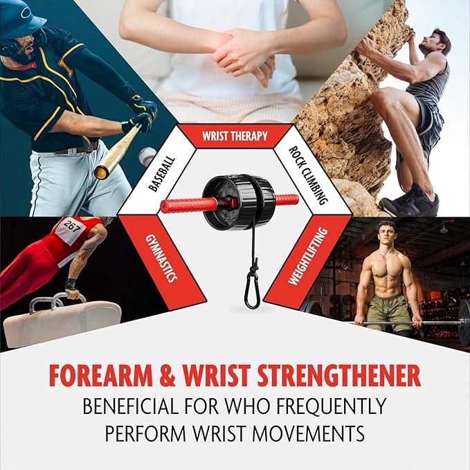 DMoose Fitness Forearm Strengthener & Wrist Roller - 2 in 1 Arm