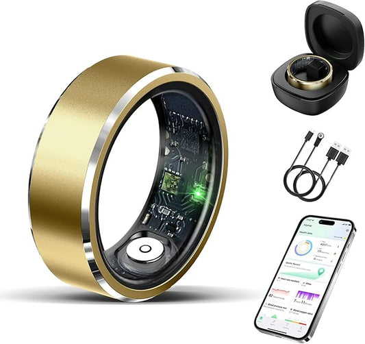 Smart Ring for Women Men-Wearable Fitness Tracker with Sleep Tracking Heart Rate Blood Oxygen Healthy Monitor Ring Activity Monitoring Steps Calories
