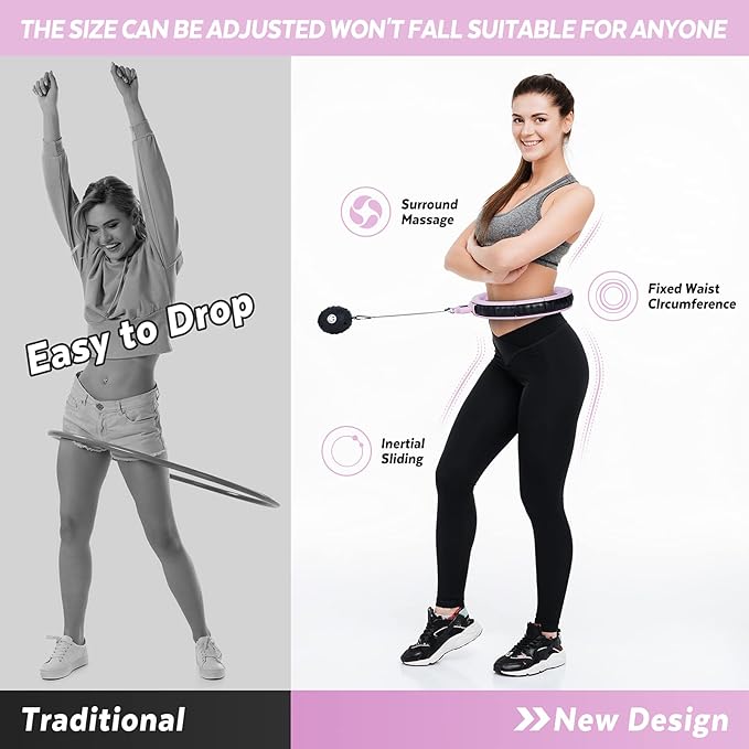 Weighted Smart Fit Hoop for Adults Weight Loss 18 Detachable