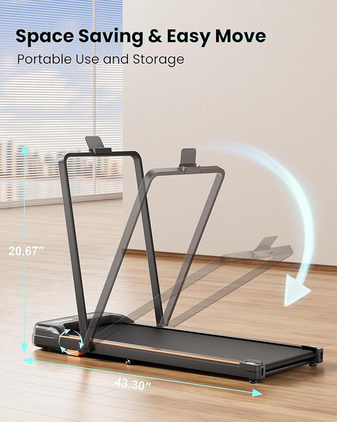 Walking Pad, Under Desk Treadmill with Incline for Home Office 2.5HP Portable Walking Treadmill with 280 Lbs Weight Capacity Walking Machine, Remote Control, LED Display