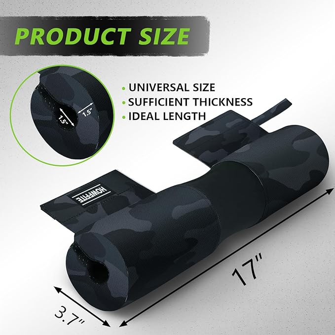 Barbell Pad Built-in Velcro Straps and Anti-Slide Design