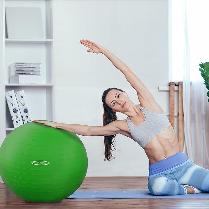 Anti-Burst and Slip Resistant Exercise Ball Yoga Ball 2,000-Pound Capacity,