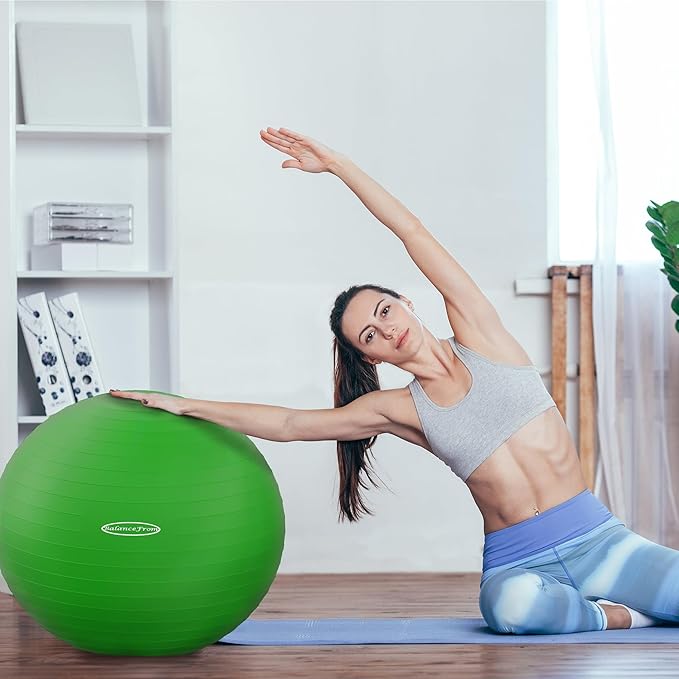 Anti-Burst and Slip Resistant Exercise Ball Yoga Ball 2,000-Pound Capacity,