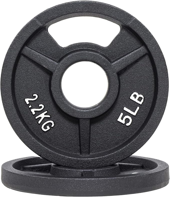 Signature Fitness Cast Iron Plate Weight Plate for Strength Training and Weightlifting, Olympic or Standard