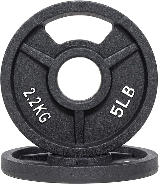 Signature Fitness Cast Iron Plate Weight Plate for Strength Training and Weightlifting, Olympic or Standard